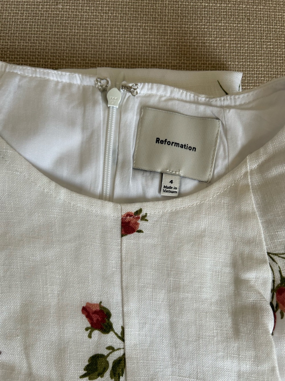 Reformation Cecilia Linen Midi Dress US4 Floating Rose Floral French - Picture 6 of 11